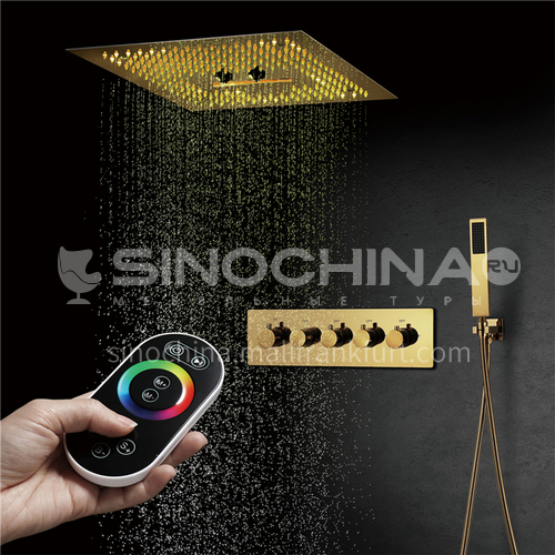 Household shower set gold remote control 4+1C
